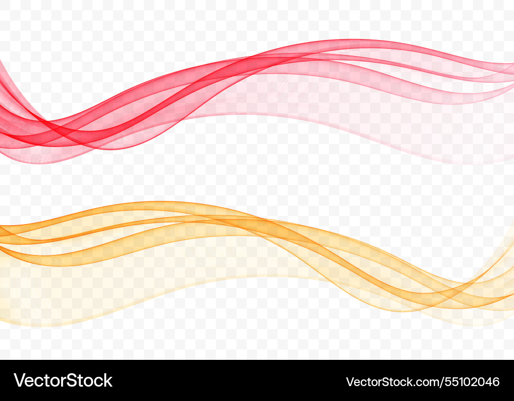 Abstract transparent wave design element set Abstract transparent wave design element set vector image
