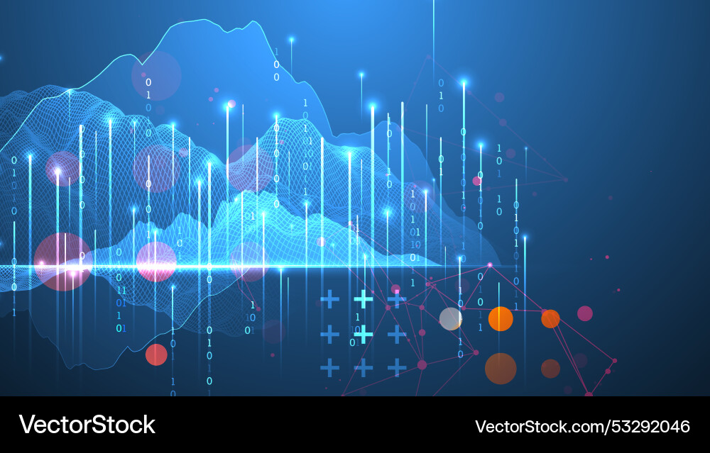 Big data abstract digital futuristic wireframe Big data abstract digital futuristic wireframe vector image