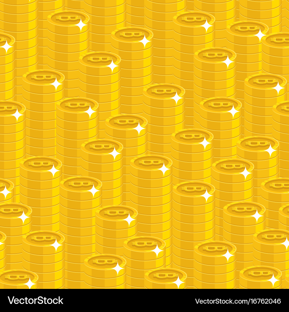 Bitcoin stack seamless pattern vector image