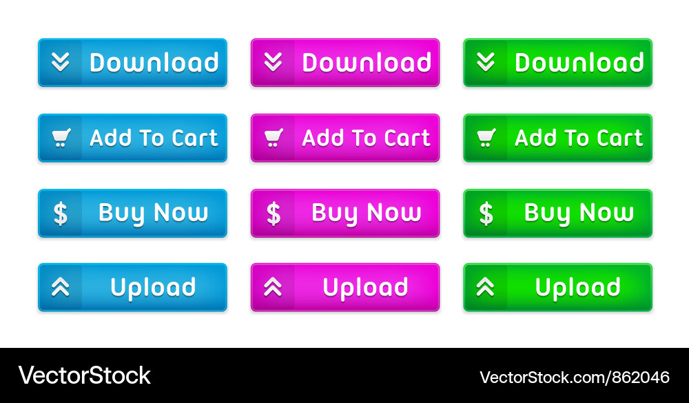 Colorful buttons set Vector Image