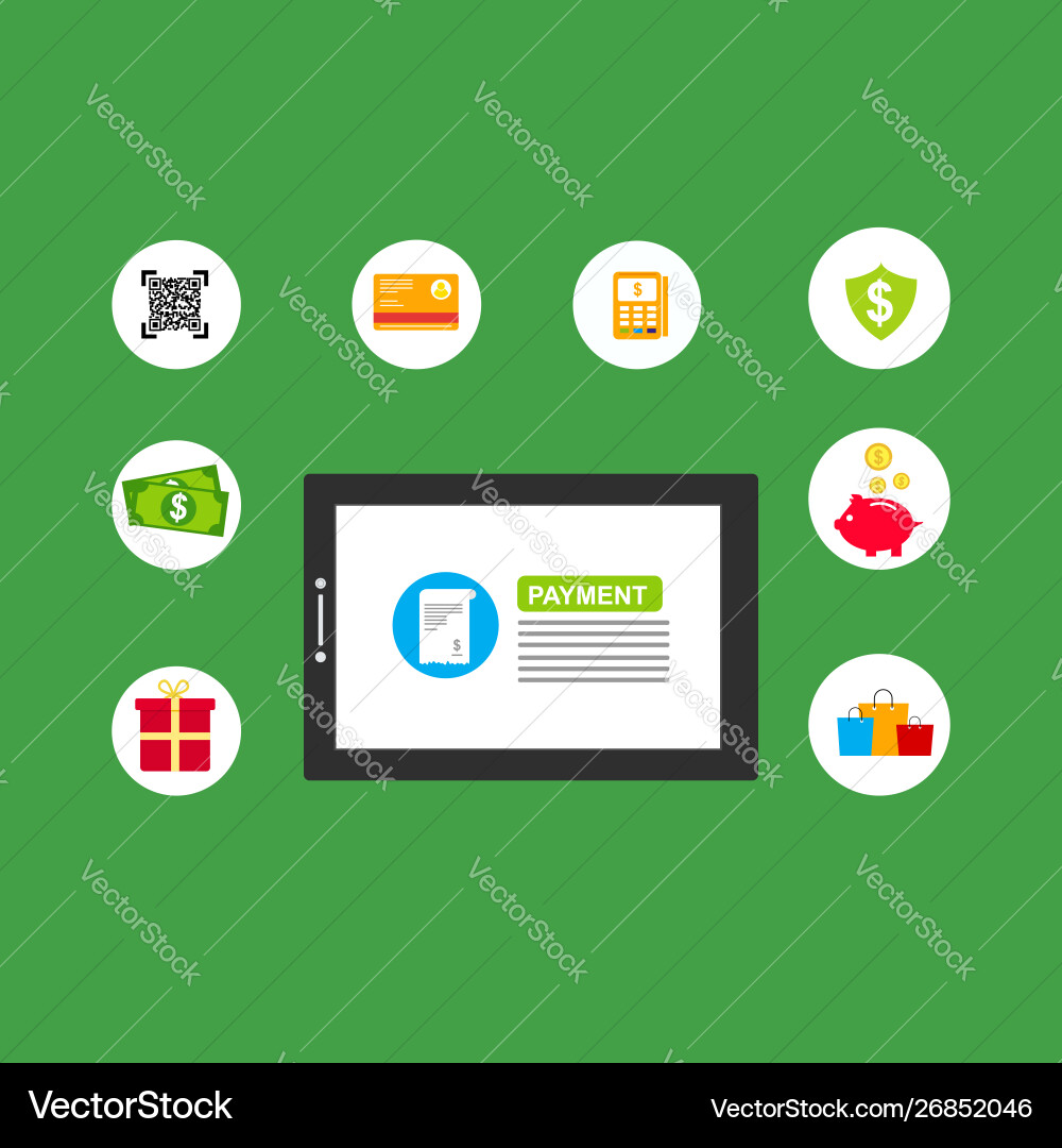 Concept online and mobile payments for web page Concept online and mobile payments for web page vector image