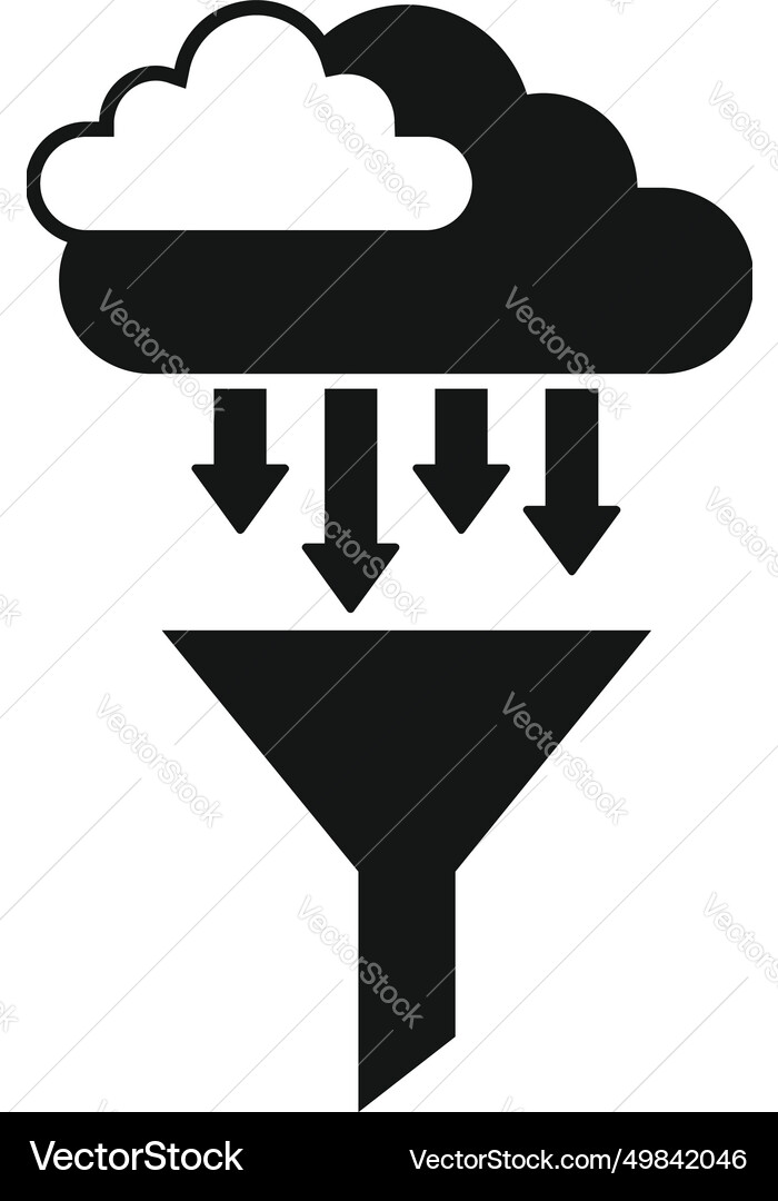 Data flow funnel icon simple security dark Data flow funnel icon simple security dark vector image