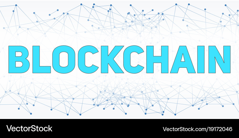 Digital background of blockchain vector image