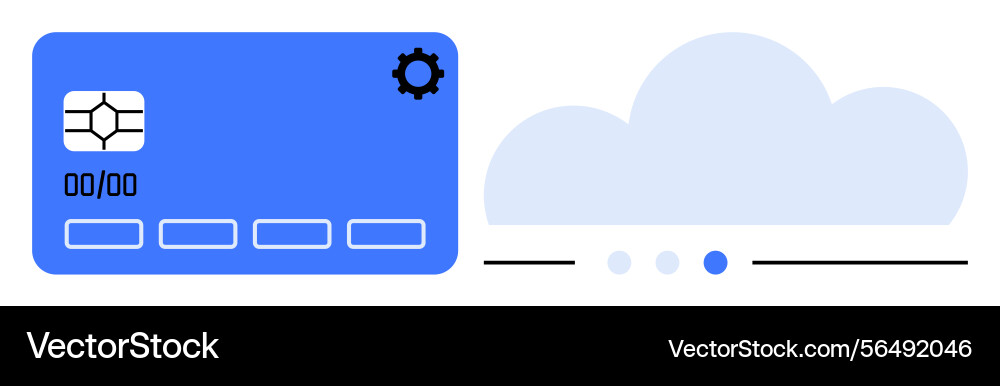 Digital payment card with cloud integration Digital payment card with cloud integration vector image