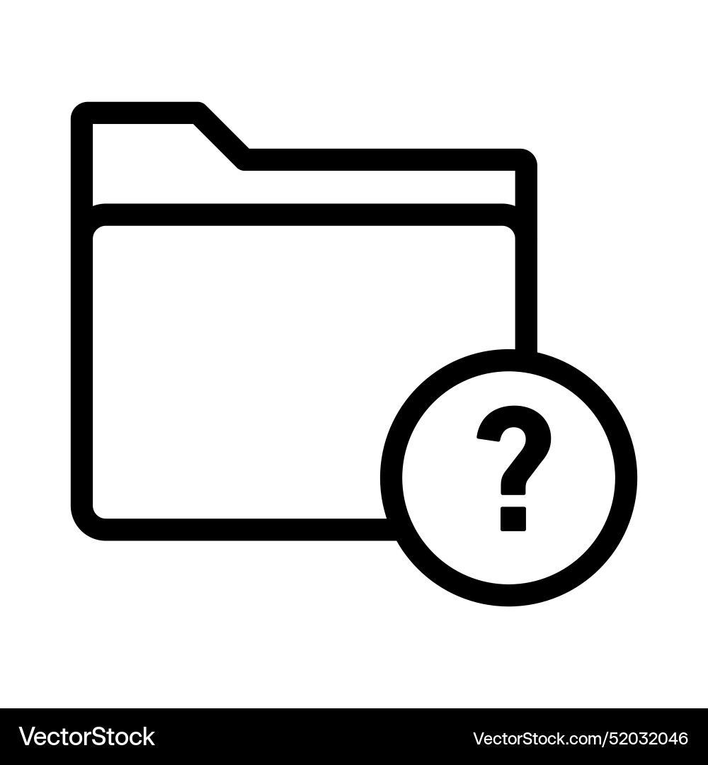 Folder with questionmark icon linear logo mark Folder with questionmark icon linear logo mark Vector Image