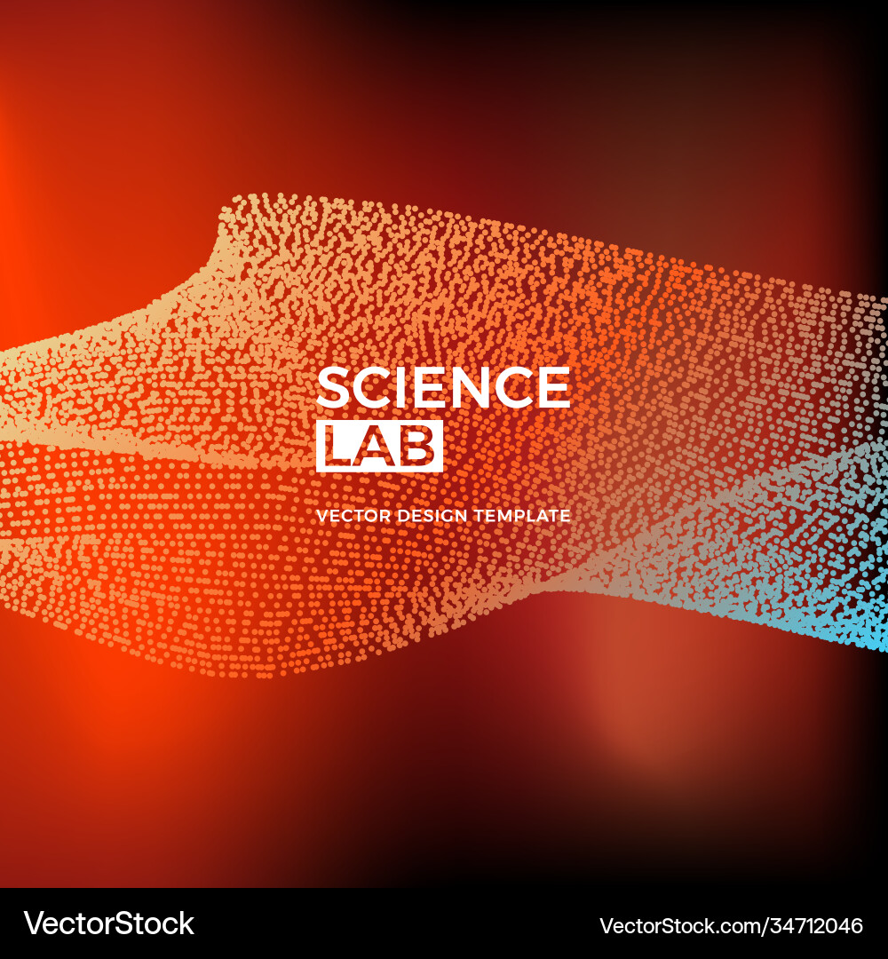 Futuristic background with dynamic particles vector image