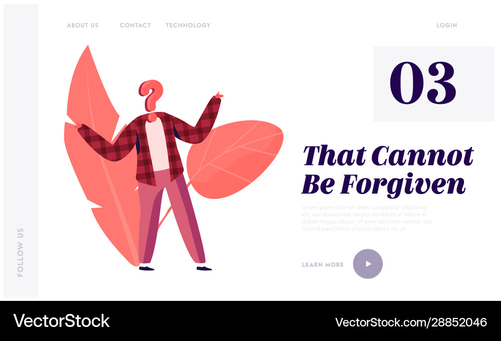 Hypocrisy and identity website landing page Hypocrisy and identity website landing page Vector Image