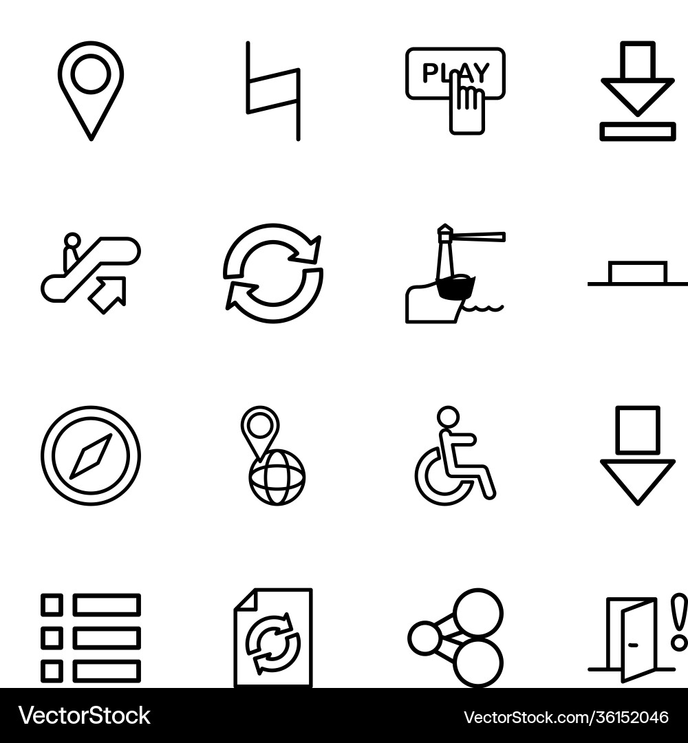 Navigation icons vector image