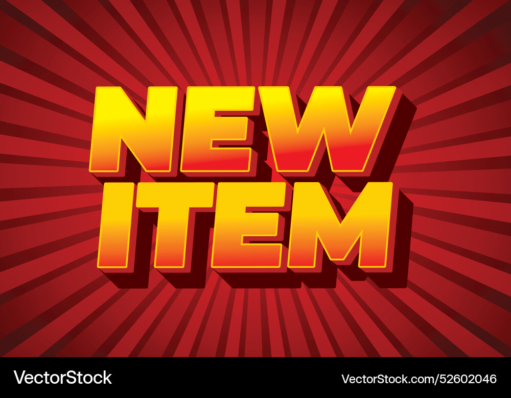 New item text effect in 3d style for print ad vector image
