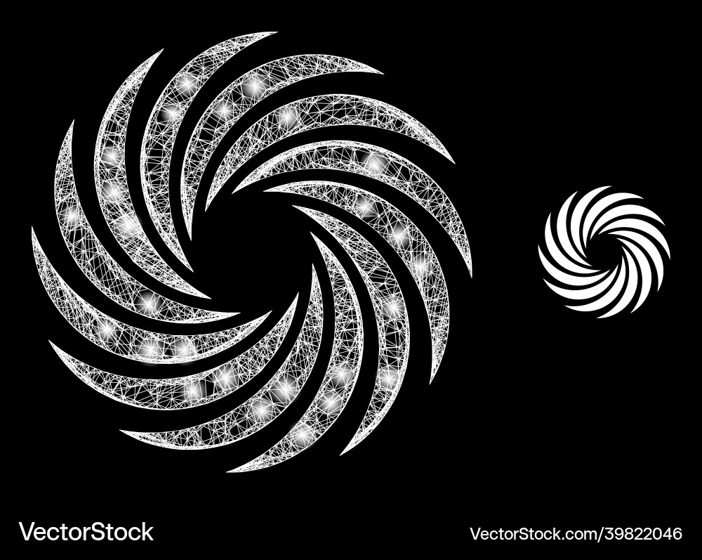 Polygonal wire frame mesh turbine rotation Vector Image