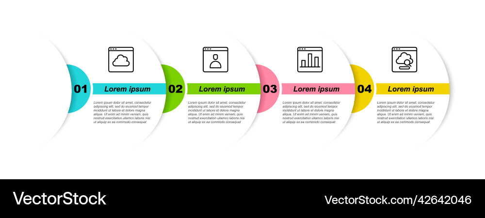 Set line cloud technology data transfer create Set line cloud technology data transfer create vector image