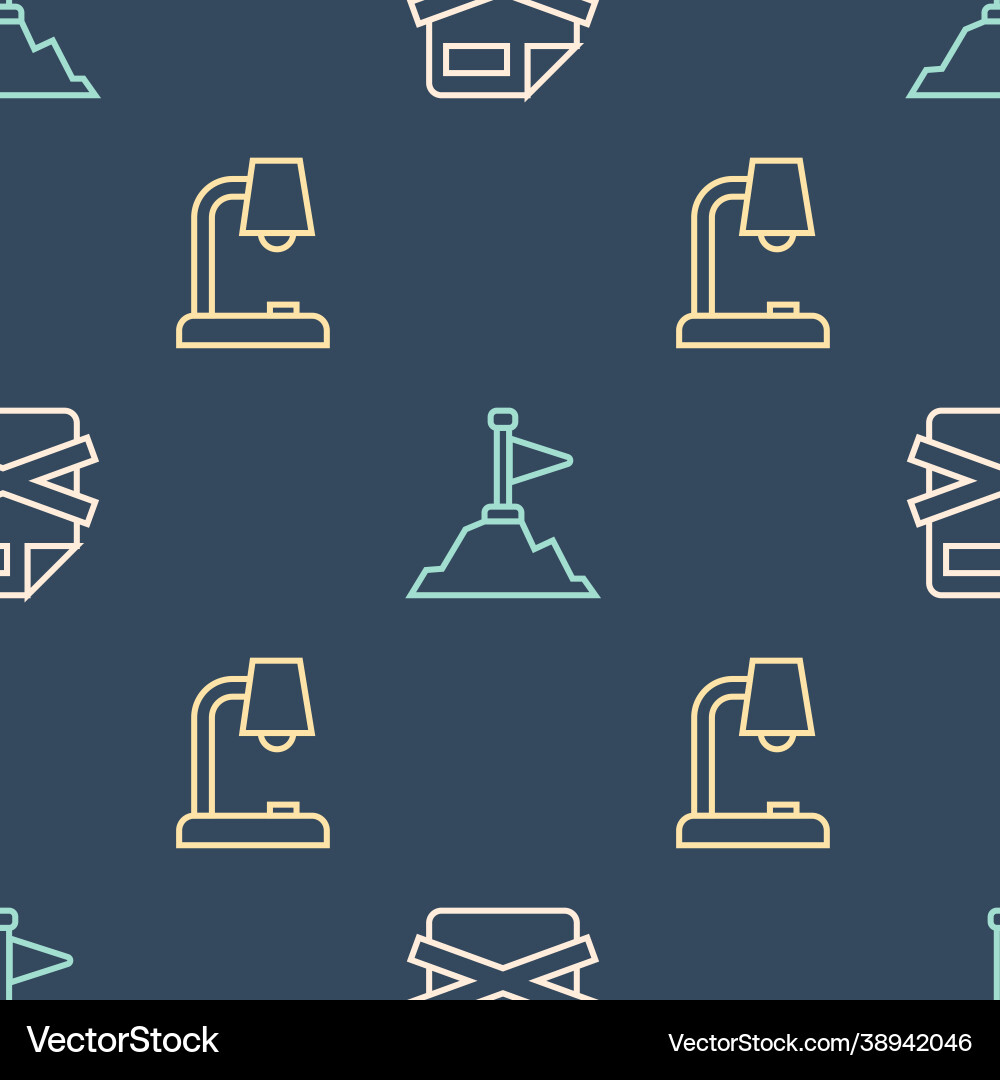 Set line delete file document table lamp Set line delete file document table lamp vector image