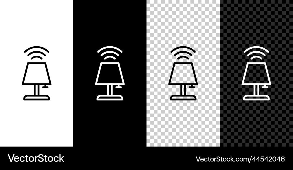 Set line smart table lamp system icon isolated Set line smart table lamp system icon isolated Vector Image