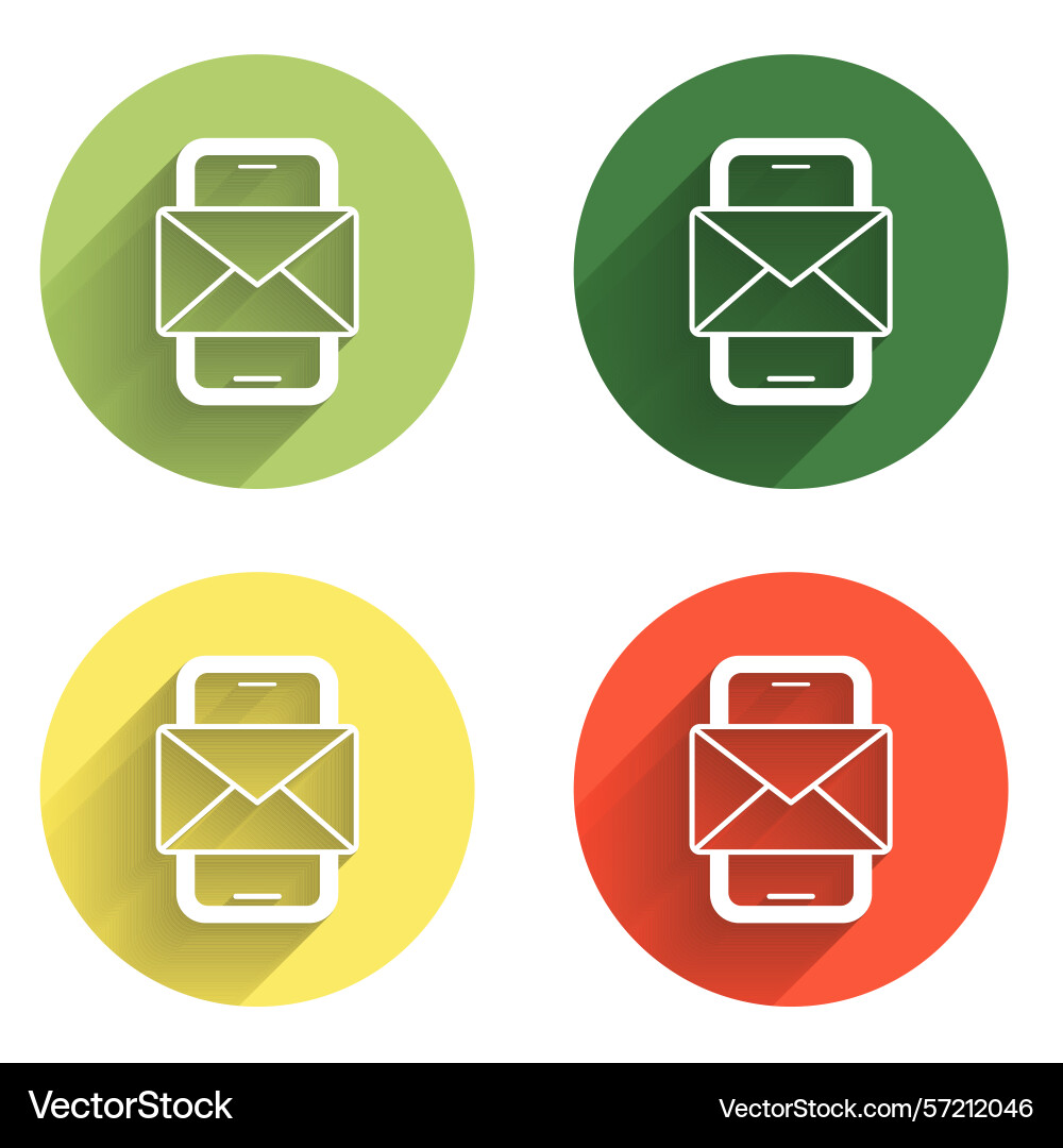 Set mobile and envelope new message mail icon Vector Image