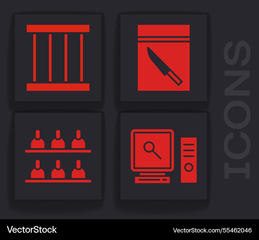Set search on computer screen prison window Set search on computer screen prison window vector image