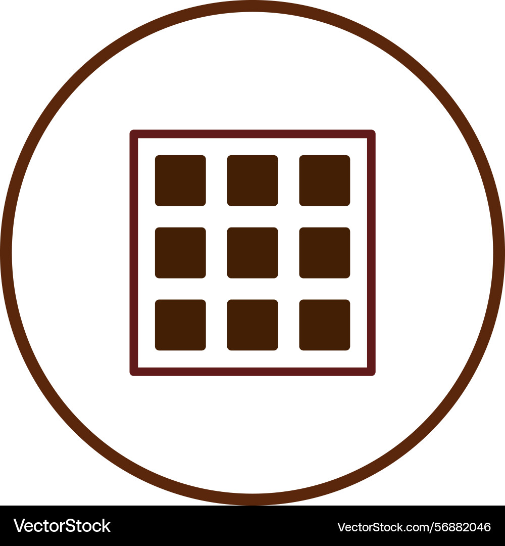 Simple waffle icon in circular frame with squares Simple waffle icon in circular frame with squares vector image