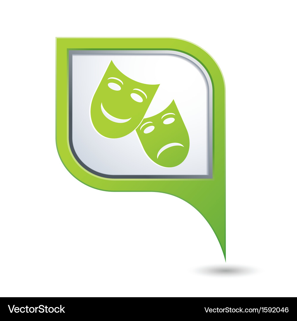 Theater on green map pointer Vector Image