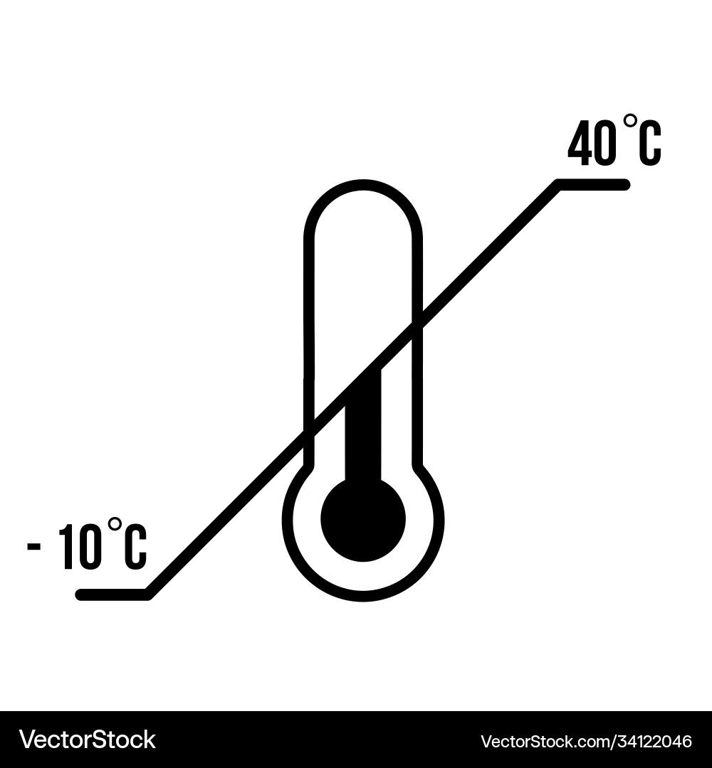 Thermometer storage temperature range symbol vector image