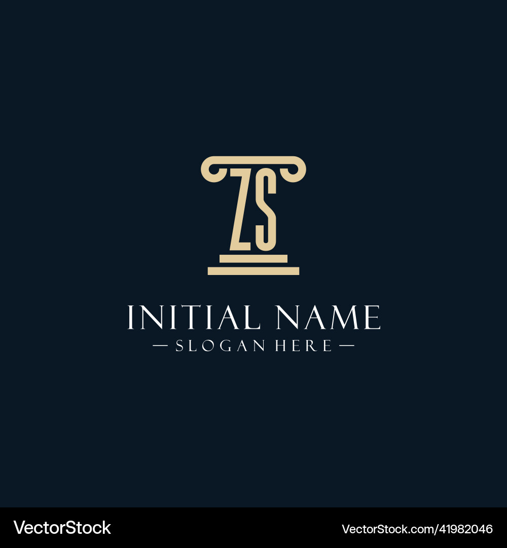 Zs initial monogram logos with pillar shapes style Vector Image