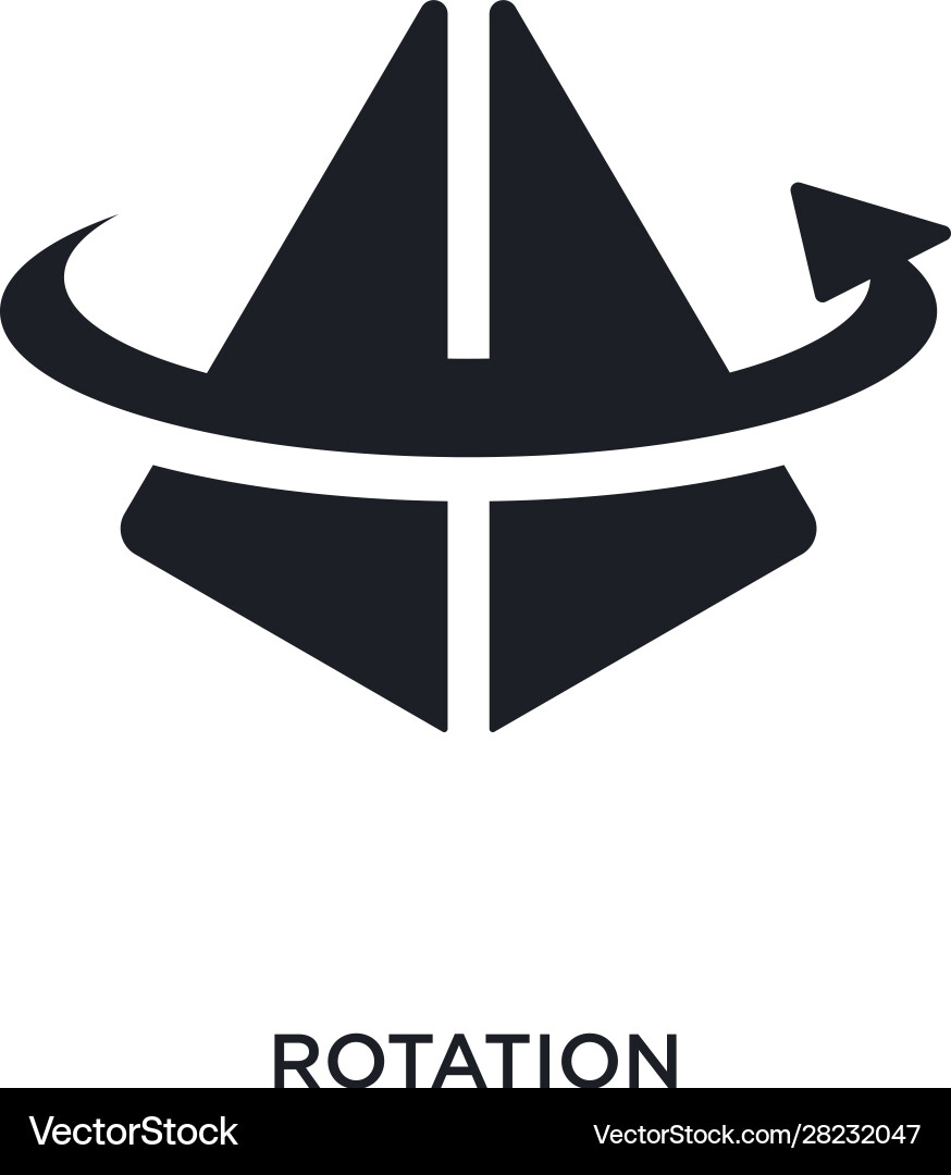 Black rotation isolated icon simple element from vector image