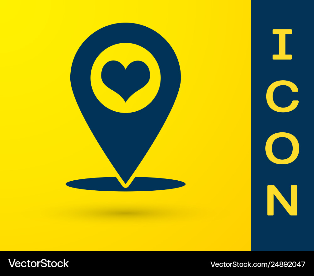 Blue map pointer with heart icon isolated Blue map pointer with heart icon isolated vector image
