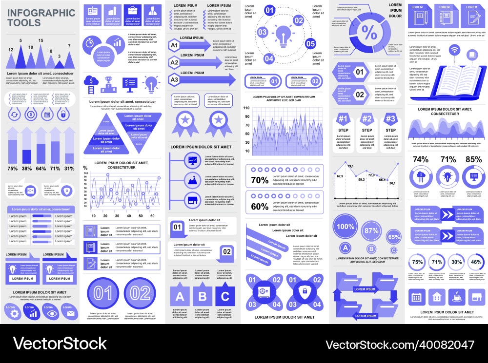 Bundle infographic elements data visualization Bundle infographic elements data visualization vector image