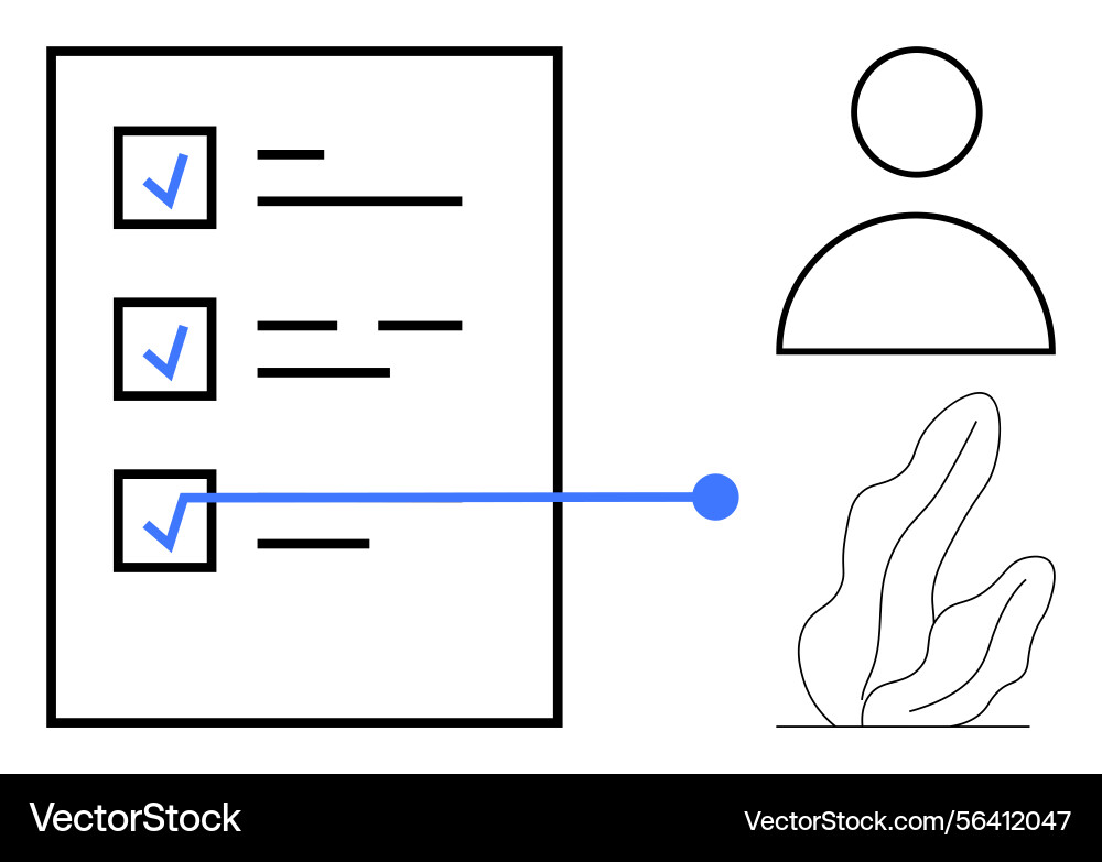 Checklist with completed tasks and profile icon Vector Image
