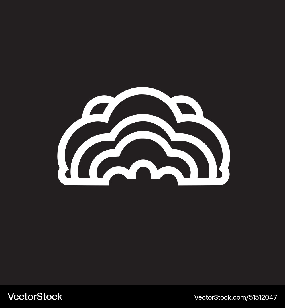 Cloud - black and white Royalty Free Vector Image
