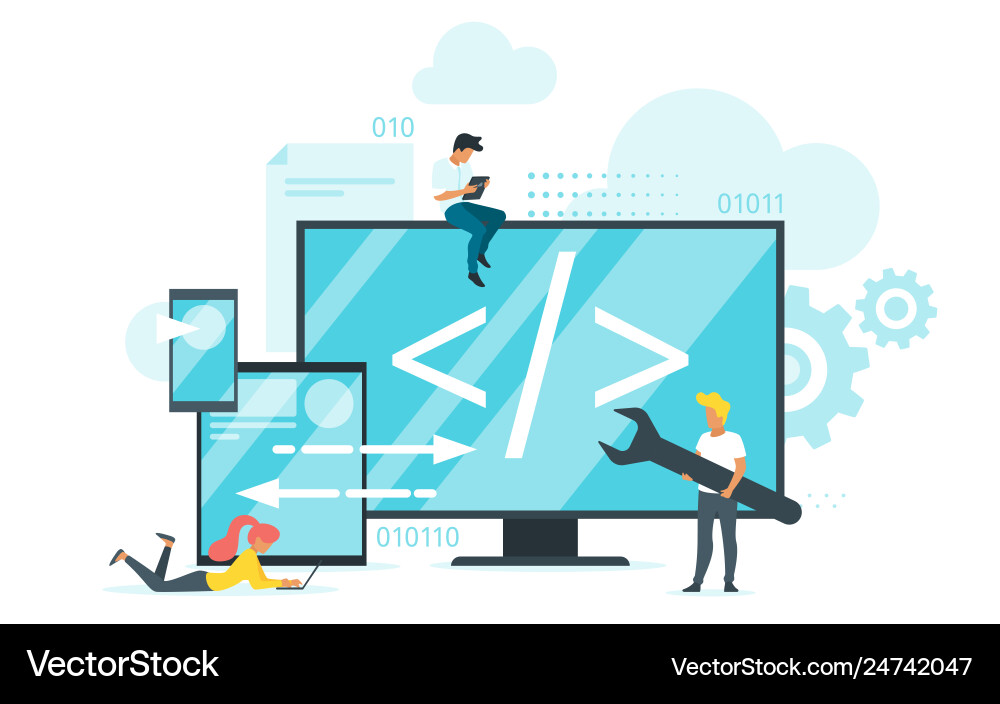 Cross-Platform App Development vector image