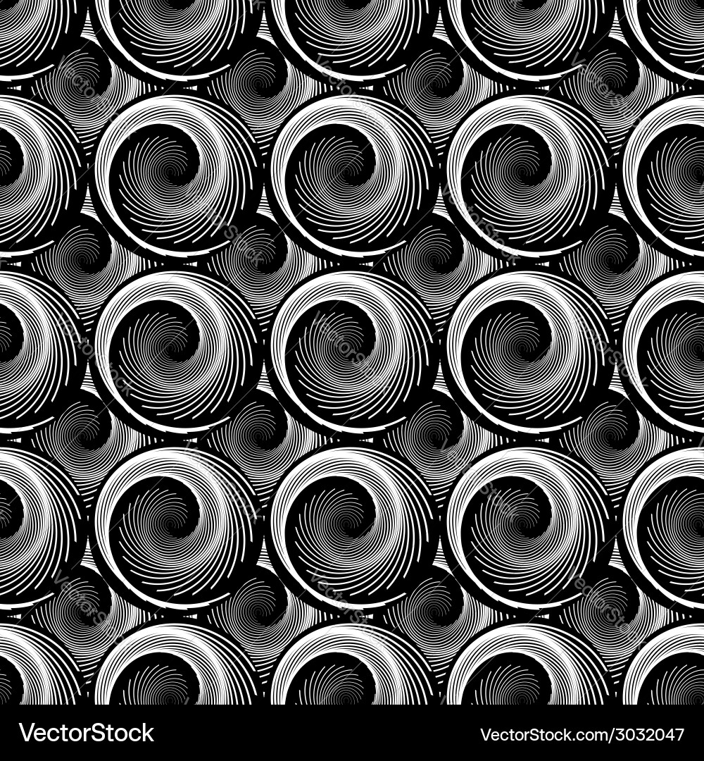 Design seamless monochrome whirlpool pattern vector image
