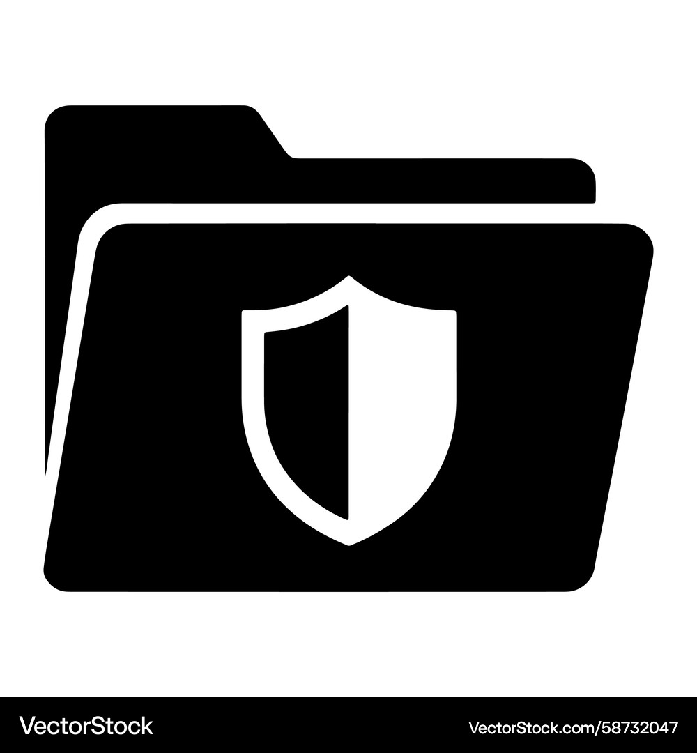 Folder with shield icon document security Vector Image