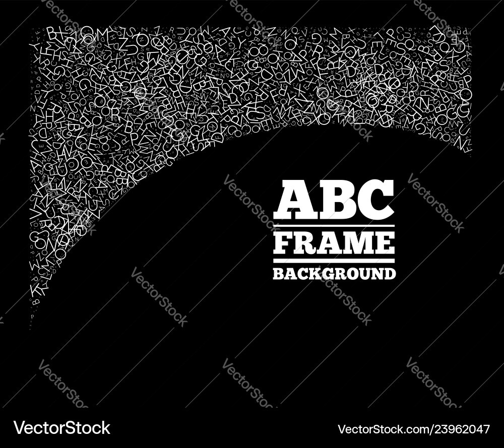 Frame created from the letters of different sizes Vector Image