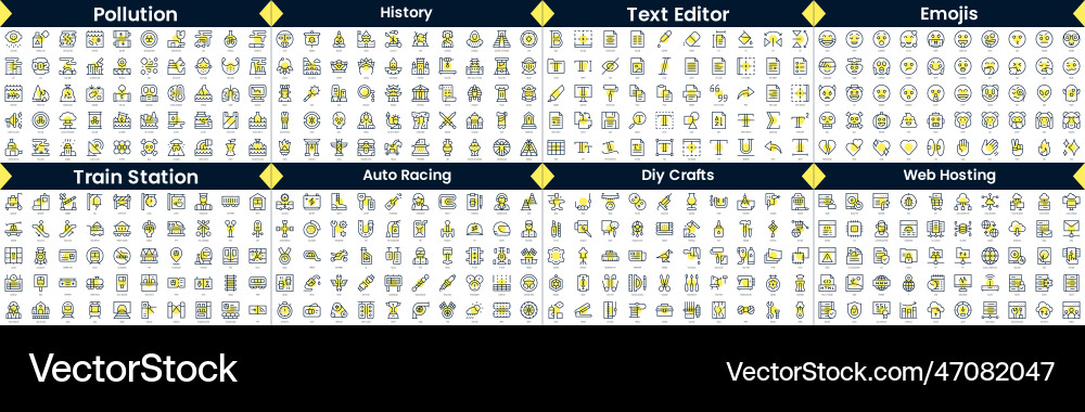 Linear style icons pack in this bundle include vector image