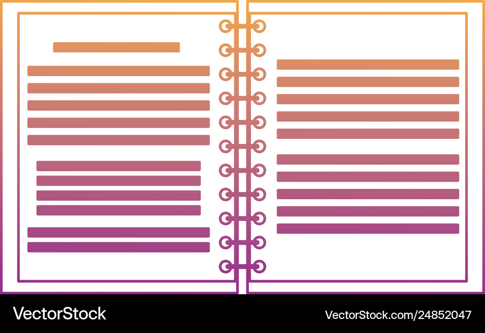Notebook open isolated rainbow lines vector image