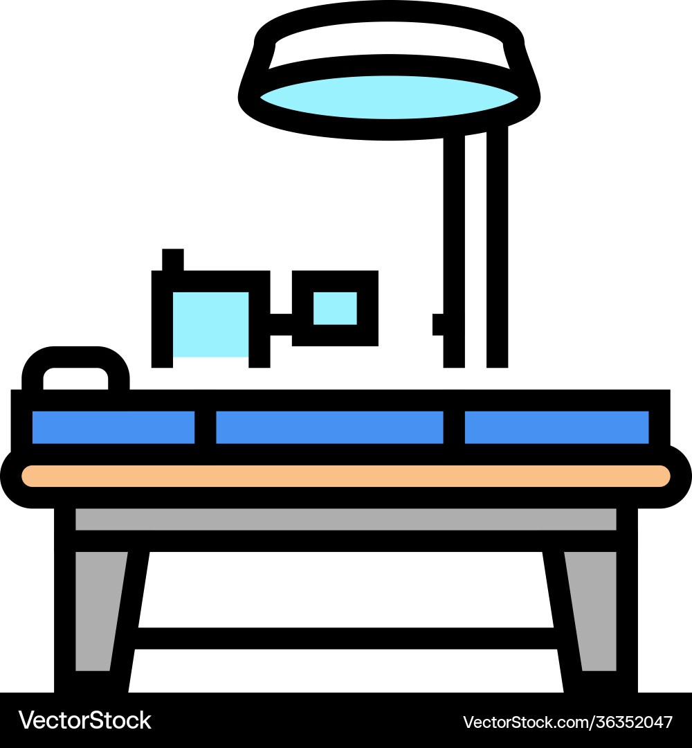 Operating table color icon vector image