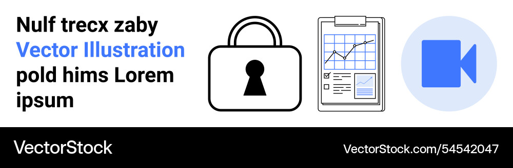 Secure data analysis with report and video icon Secure data analysis with report and video icon vector image