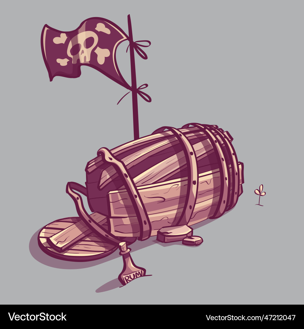 Sketch of a broken barrel Royalty Free Vector Image