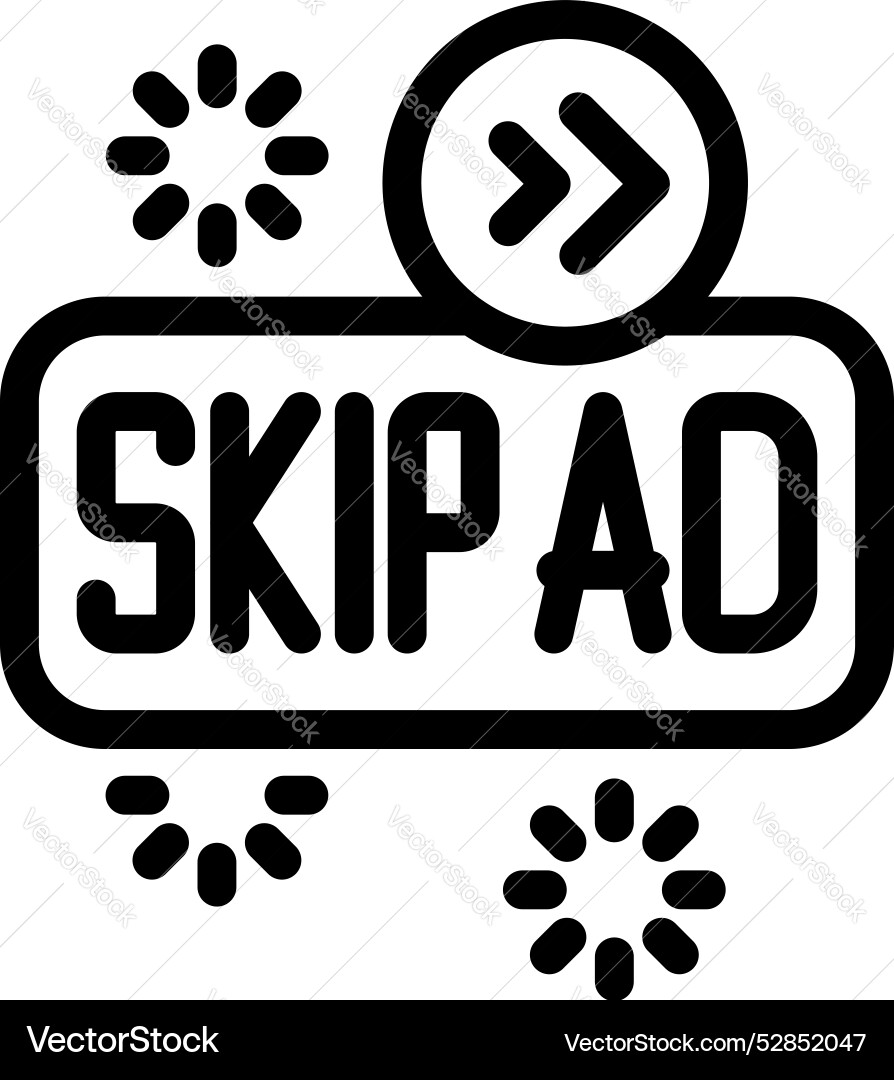Skip ad button with loading icon showing user Skip ad button with loading icon showing user vector image