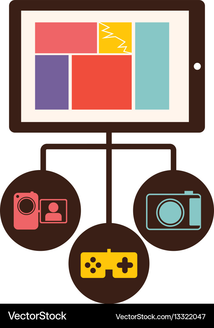 Smartphone database server icon stock Vector Image