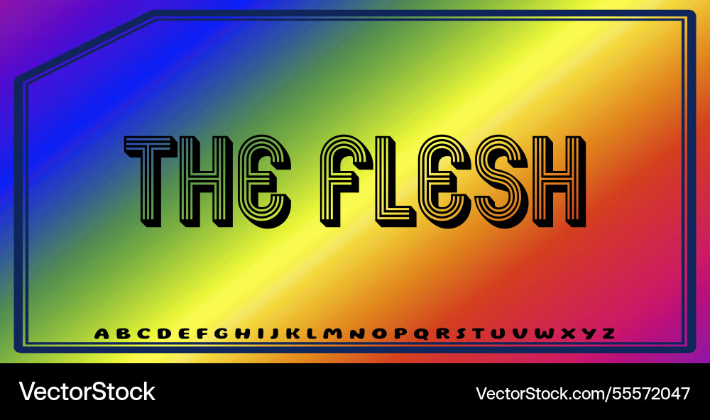 Text effects with editable colors and abstract Vector Image