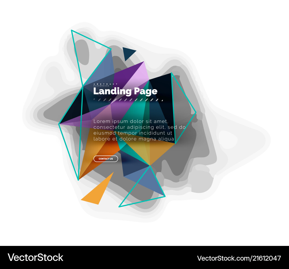 Triangular design abstract background landing Triangular design abstract background landing vector image