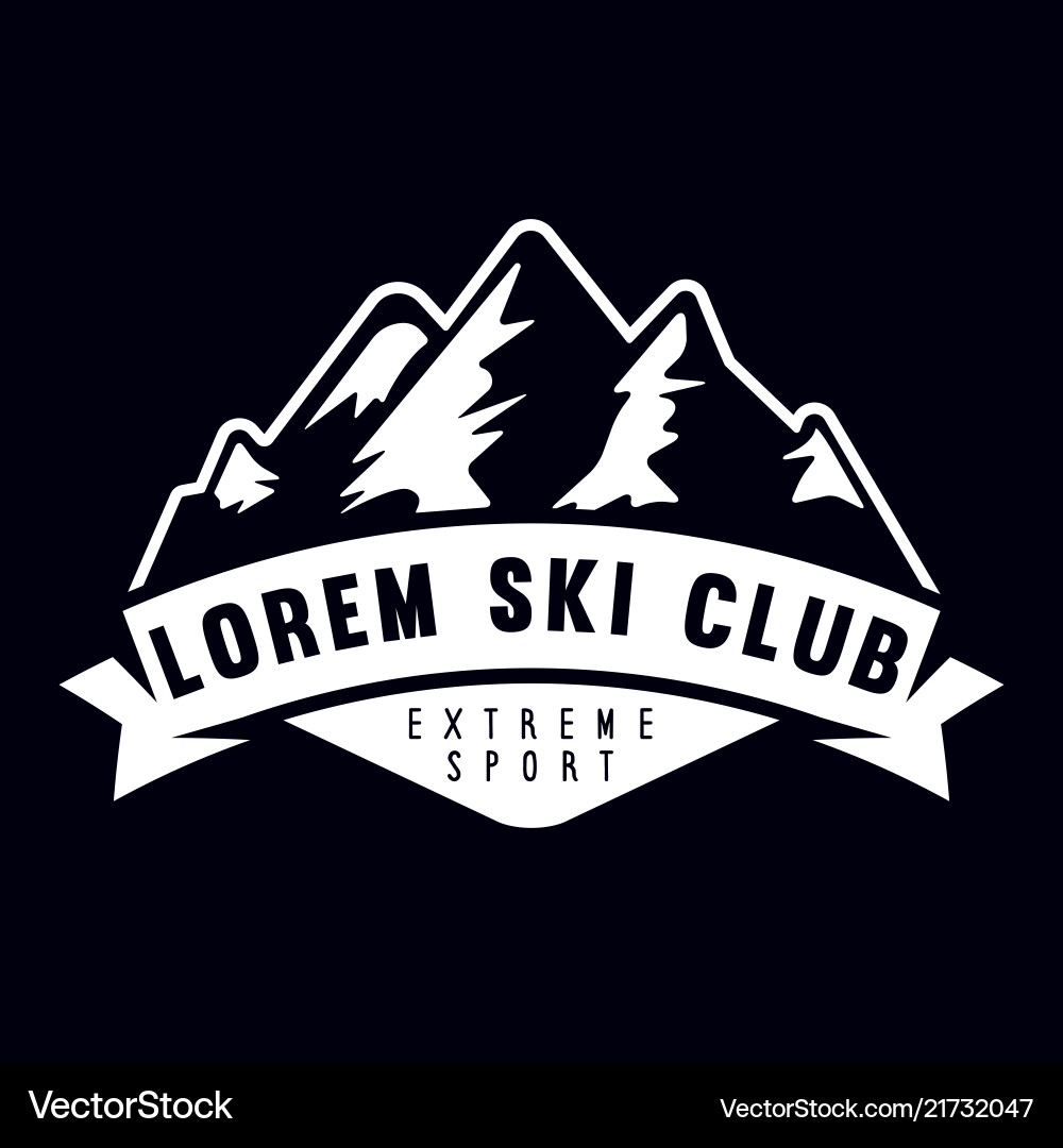 Vintage ski or winter sports logo badge emblem Vintage ski or winter sports logo badge emblem Vector Image