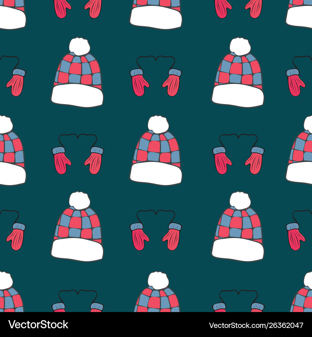 Winter fun repeat pattern collection print Winter fun repeat pattern collection print Vector Image
