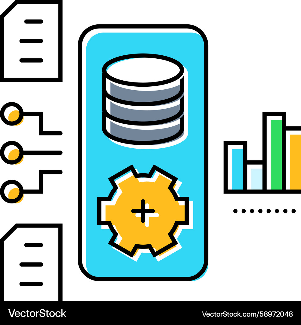 AI Data Processing Pipeline Icon Vector Image