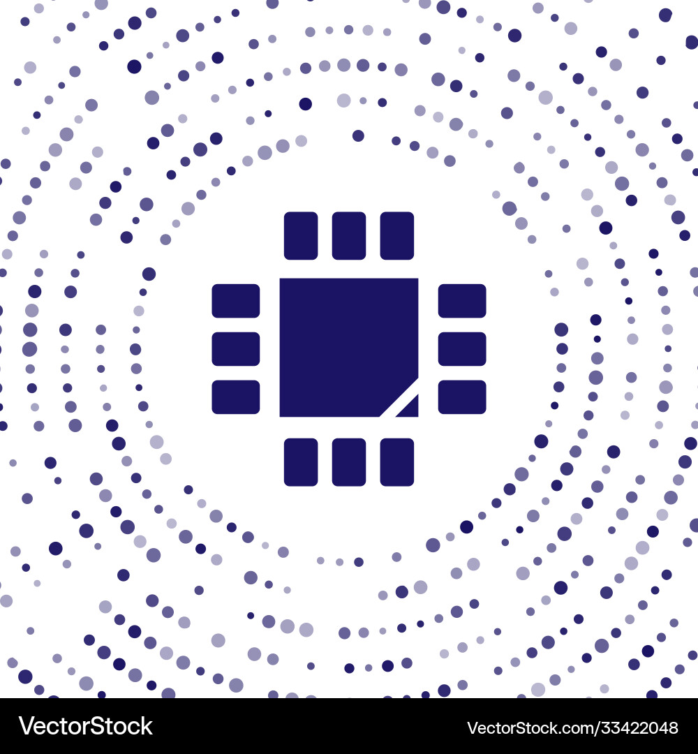 Blue computer processor with microcircuits cpu vector image