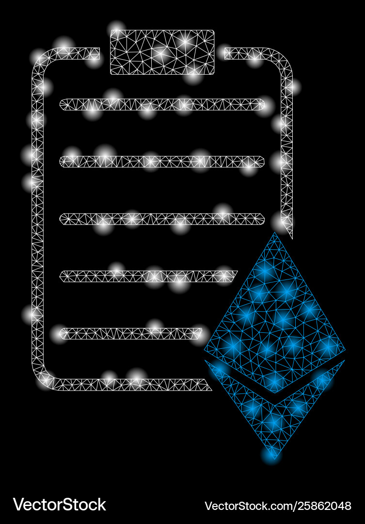 Bright mesh network ethereum contract with light Bright mesh network ethereum contract with light vector image