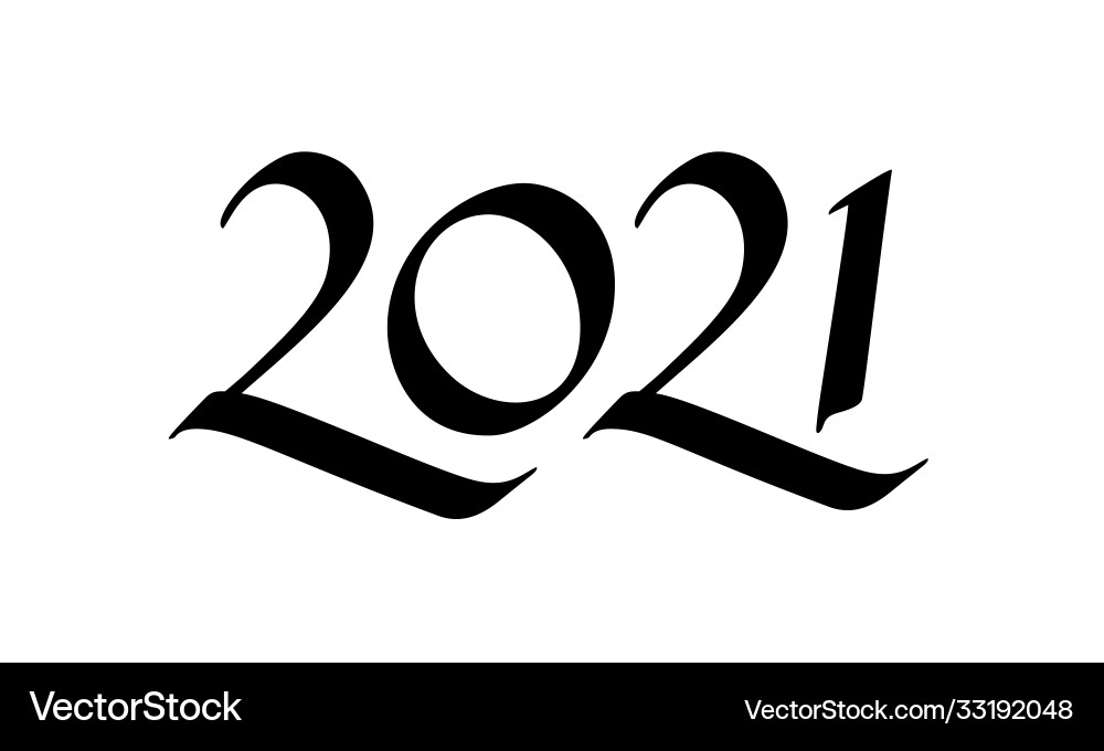 Calligraphy for 2021 new year ox Calligraphy for 2021 new year ox vector image