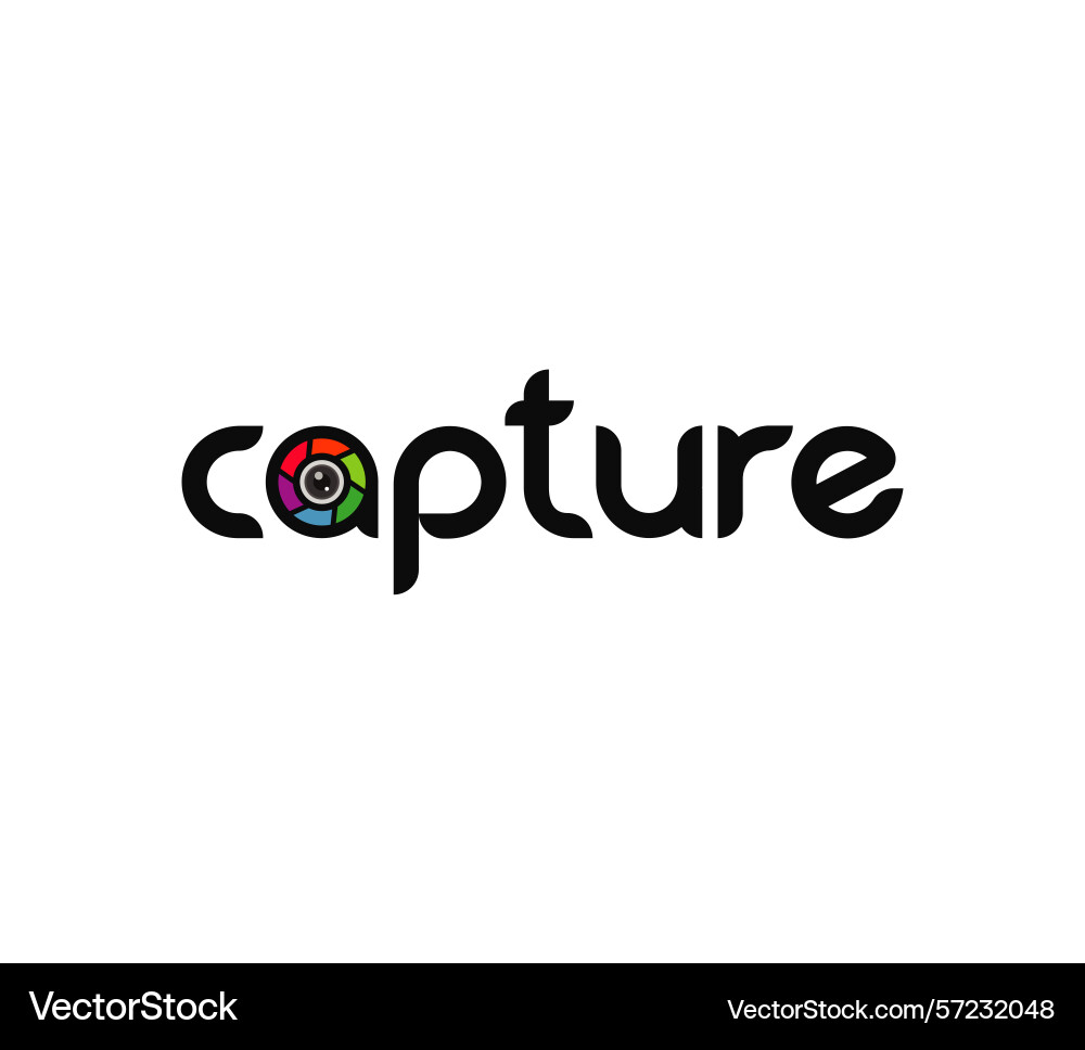 Capture text based logo design Vector Image
