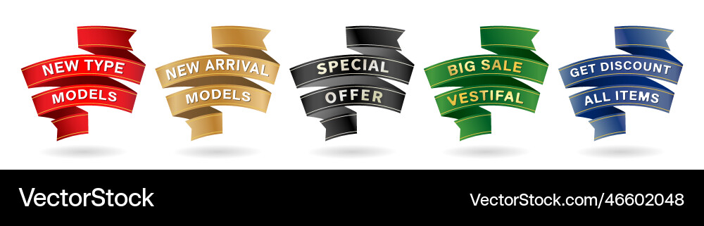 Colorful ribbon scroll with text model Vector Image