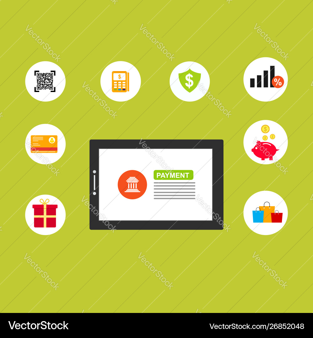 Concept online and mobile payments for web page vector image